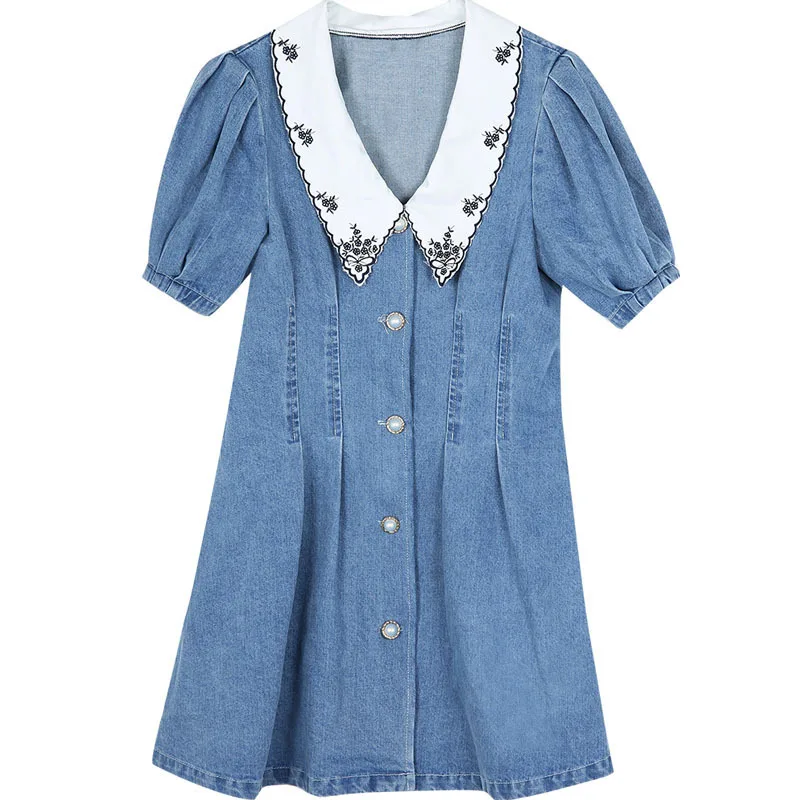 Женское летнее джинсовое платье повседневное однотонное праздвечерние чное