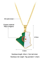 wangaiyao couple map necklace algeria flag drop oil golden necklace
