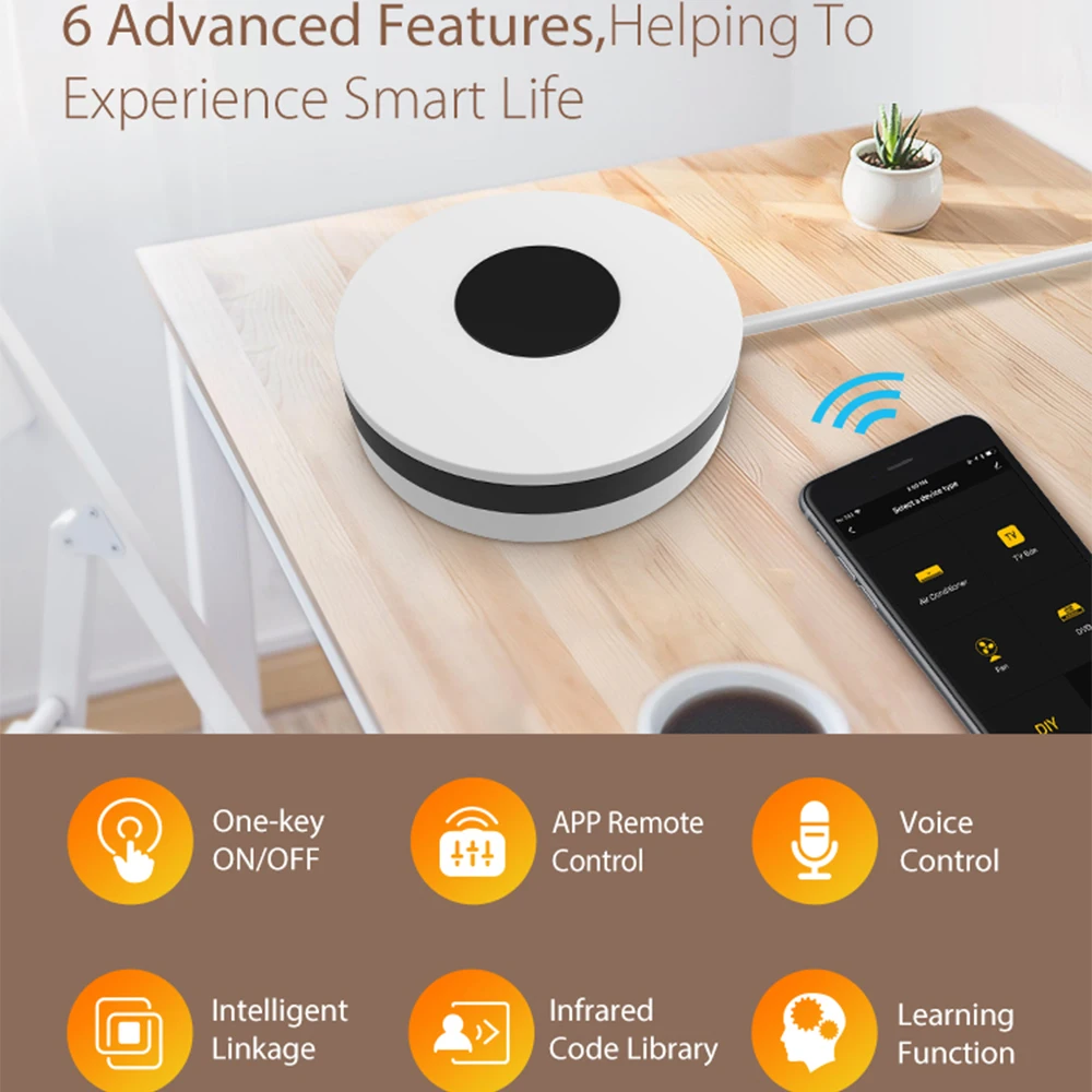 

WiFi Infrared Remote Control Air Conditioner TV Universal Smart Remote Control. For Home Air-Conditioning TV Google Home IFTTT
