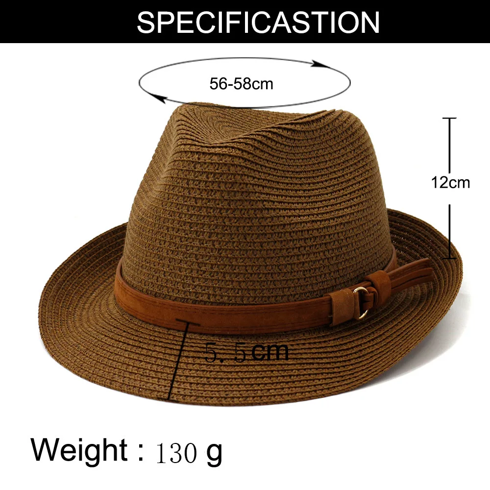 

Соломенная шляпа в стиле ретро для родителей, Панама в клетку, в стиле джаз, в классическом стиле, Повседневная пляжная шапка для мужчин, вес...