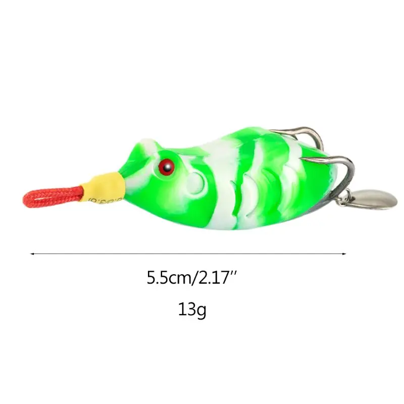

1pc Soft Ray Frog Fishing Lure With Metal Sequins Top Water Artificial Bait 55mm 13g Double Hooks Frog Lure Fishing Tackle