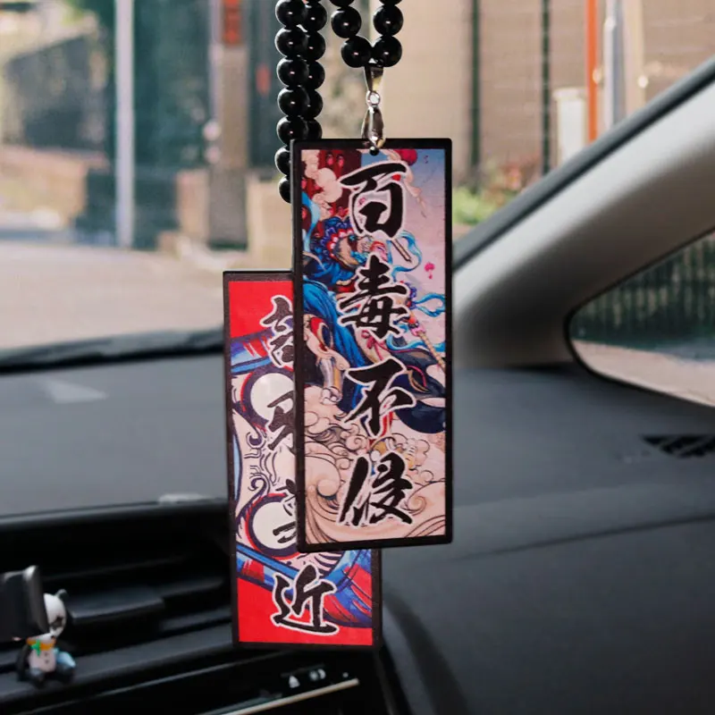 

Beaded Acrylic Ward Off Evils Car Hanging Ornament Blessing Amulet Japan Style Auto Accessories Rearview Mirror Pendant