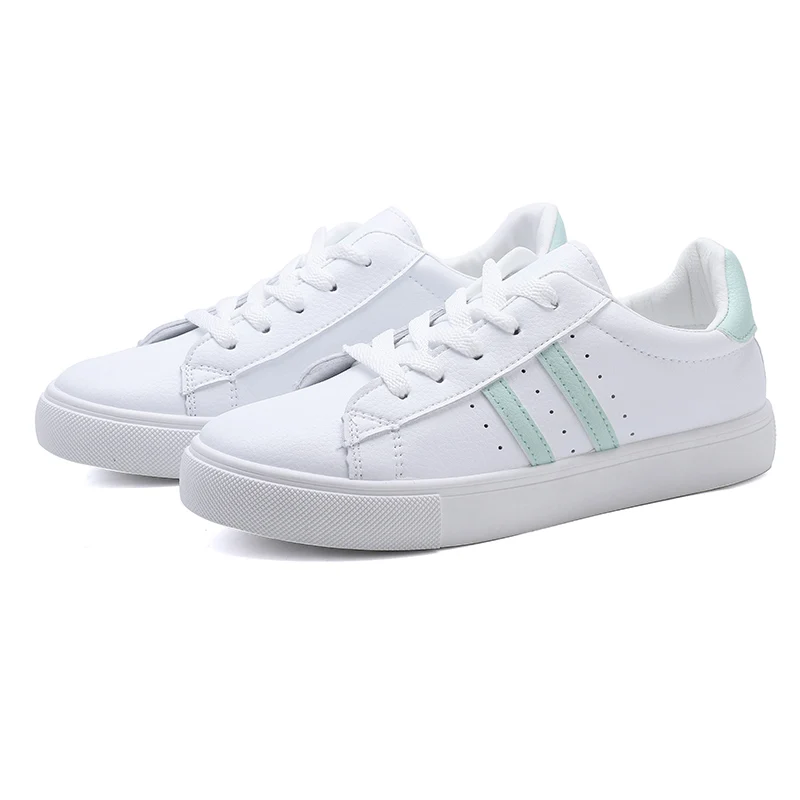 Женские кроссовки из микрофибры для прогулок и пеших белые теннисные Спортивные