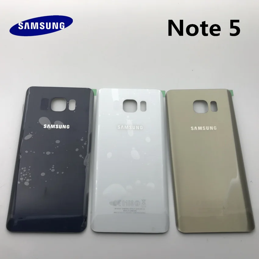 Новый стеклянный чехол для Samsung Galaxy Note 5 N920 N920F задняя крышка на батарейках дверь