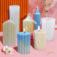 geometric 3d cylindrical silicone mold diy epoxy resin candle aromatherapy mould resin soy wax moule bougie moldes de silicona