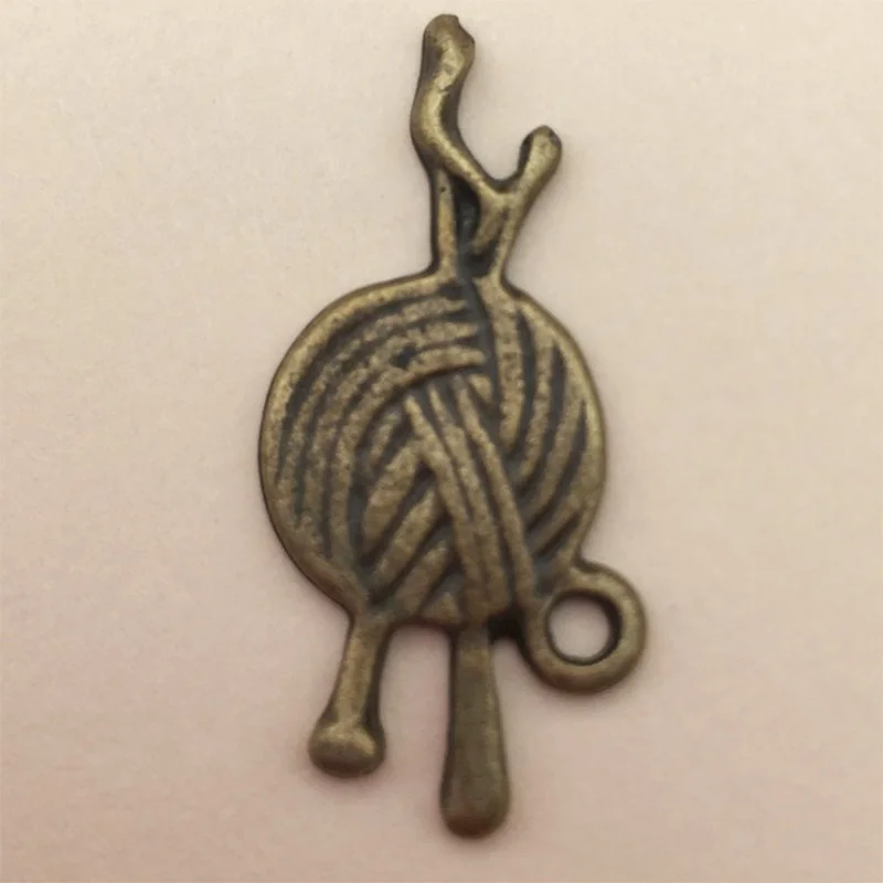 20 шт./лот антикварные шерстяные шарики подвески из сплава этикетка DIY ручная