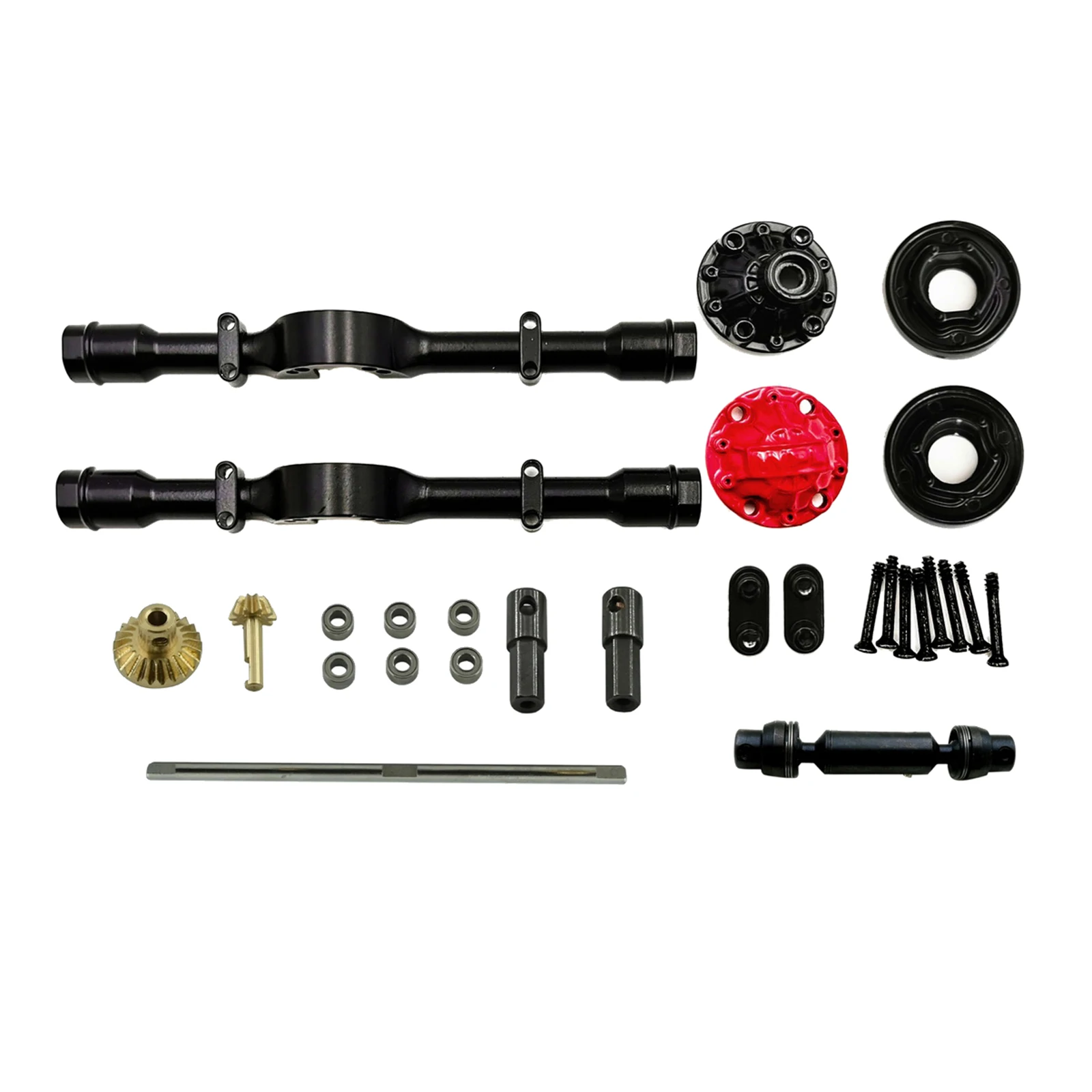 

WPL D12 RC Car Parts 1/10 Upgraded Metal Differential Gear Rear Axle Housing Set Drive Shaft For RC Truck Parts