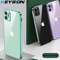 keysion square plating case for iphone 11 pro max se 2020 12 soft clear camere protection phone cover for iphone xs xr 7 8 plus