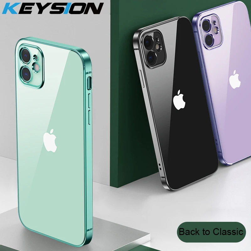 Чехол KEYSION с квадратным покрытием для iPhone 11 Pro Max SE 2020 12 мягкий прозрачный защитный