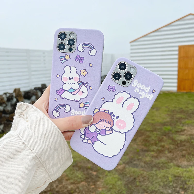 

Cute Silicone Lambskin Case for iPhone 12 Pro Back Cover Cartoon Soft Phone Case for iPhone X XR XS 11 12 Pro Max 7 8 Plus SE