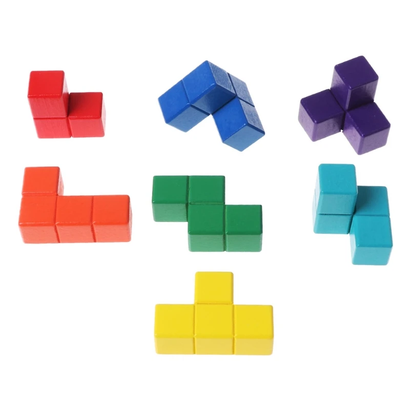 

Magic Cube Multi-color 3D Wooden Puzzle Educational Brain Teaser Game