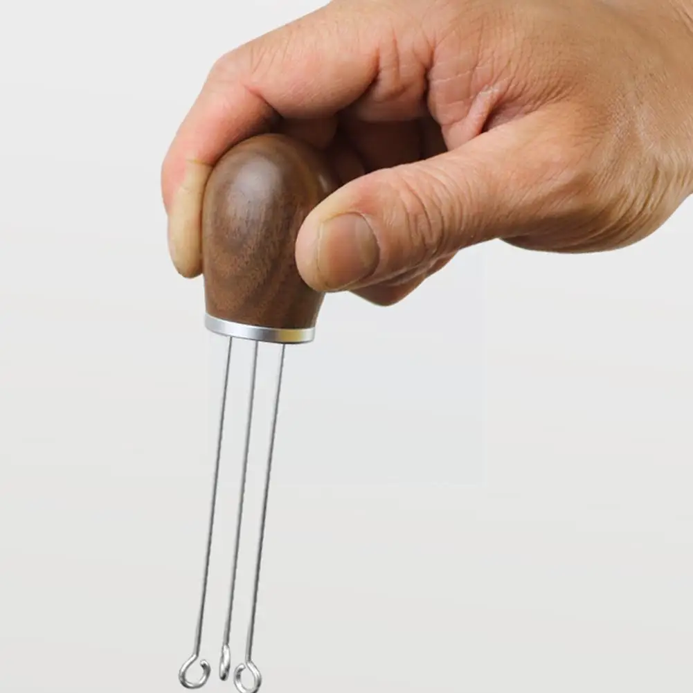 

Игла для темпера кофе с деревянной ручкой, 58 мм, 51 мм, инструмент для темпера кофе, распределительный тип, игла для выравнивания, кофейный пор...