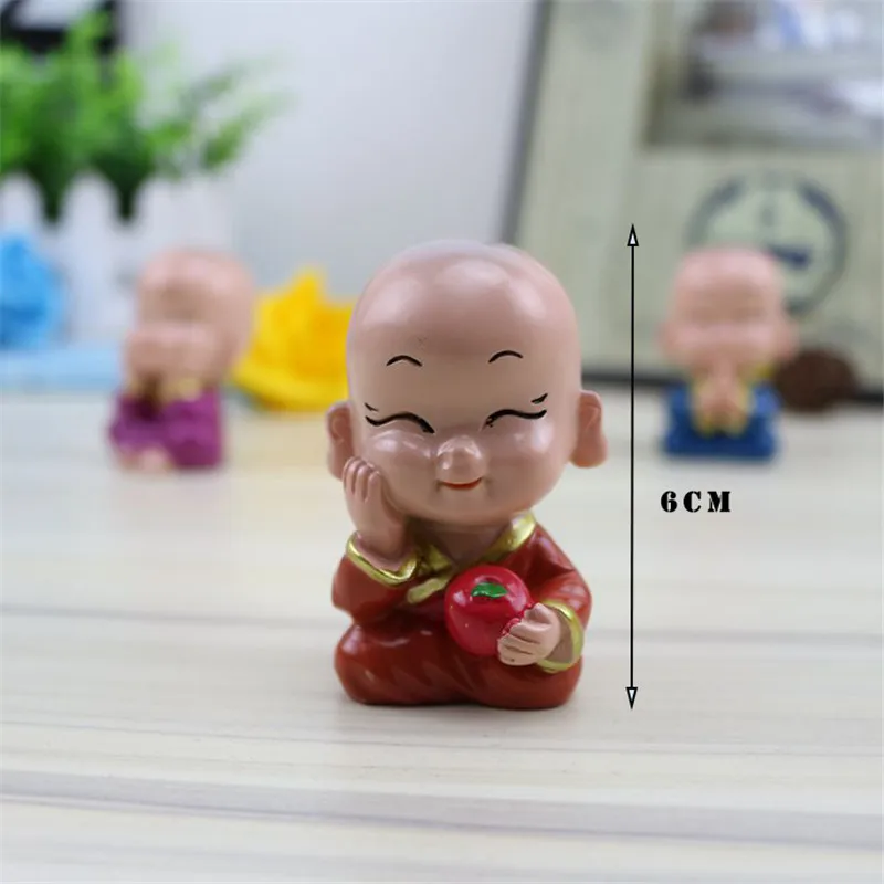 

4 Pcs Cute Small Buddha Statue Monk Figurine TathagataIndia Yoga Mandala Tea Pet Resin Crafts Decorative Resin Ornaments Grafts