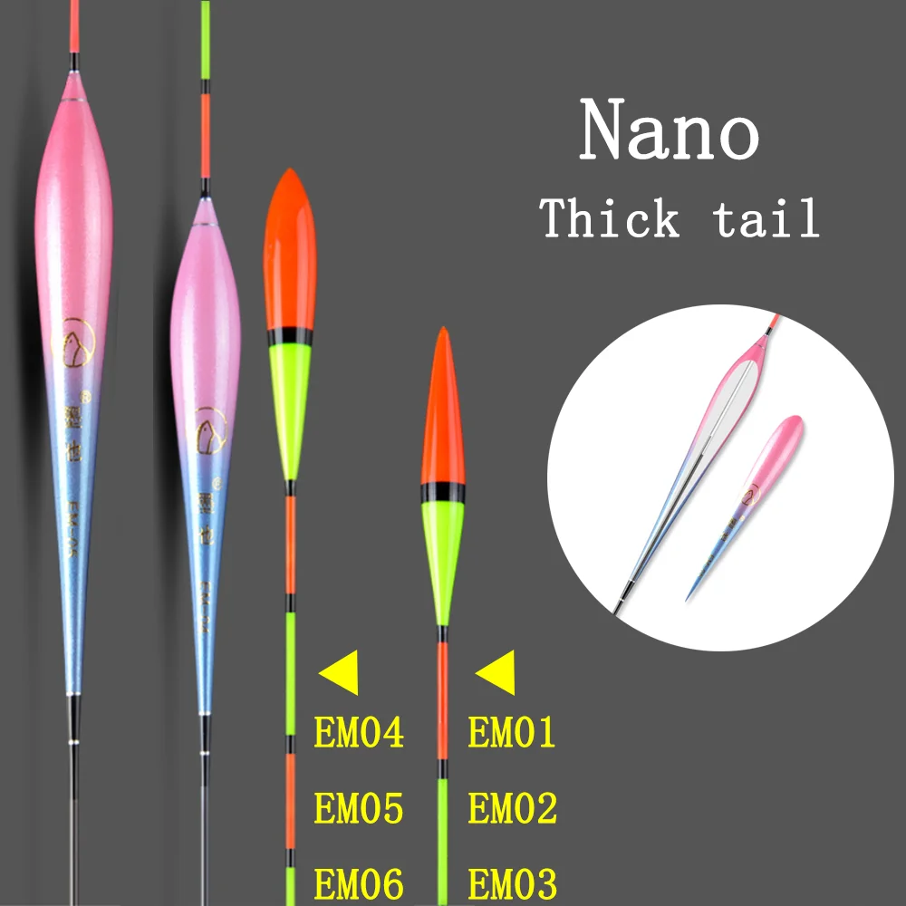 

6pcs/Lot Glow Stick Nano Luminous Floaters Fishing Float Bold Great Buoyancy Set Bobbers Thick Carp Balsa Ice Fish Accessories