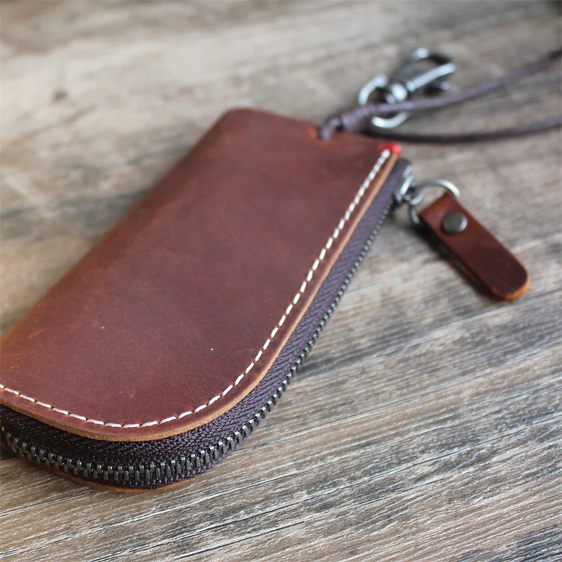 Кошелек для ключей ручной работы в винтажном стиле из воловьей кожи | Багаж и