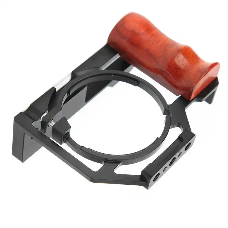 Дешево Держатель для камеры YELANGU для фотосъемки Sony, клетка с деревянной ручкой, крепление с отверстием для установки холодного башмака, микрофон, з...