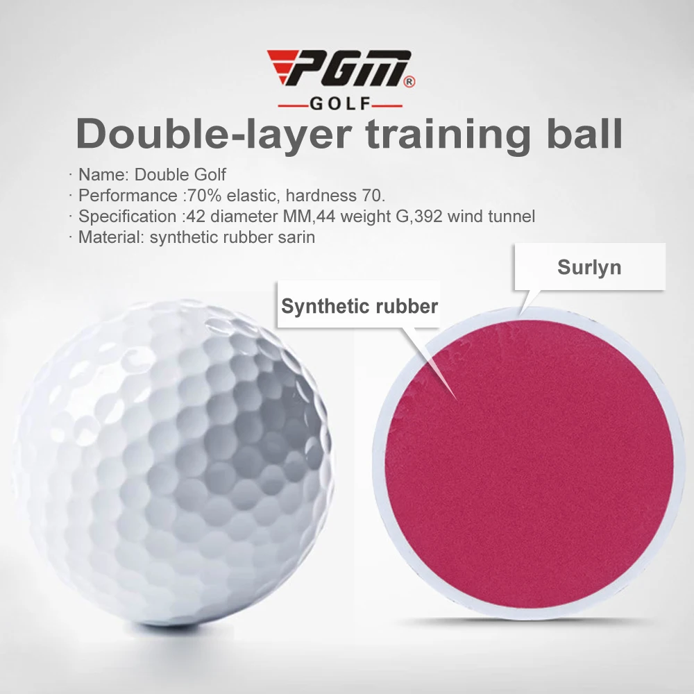 Двухслойные мячи для гольфа PGM, 10 шт., белые стандартные пустые шарики для гольфа, настраиваемый логотип от AliExpress WW