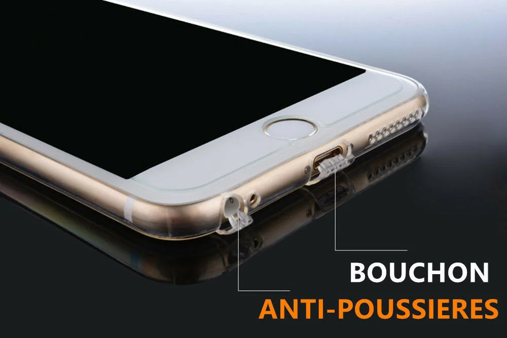 

COQUE HOUSSE GEL SILICONE PROTECTION FOR IPHONE 8/7/Plus/6/6S/PLUS X avec BOUCHON