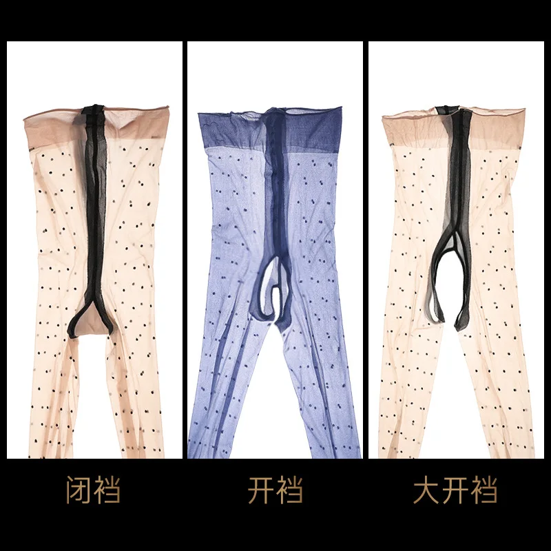 

2021 Aurora series oily polka dot style high-density silky sexy stockings dot style open crotch pantyhose women
