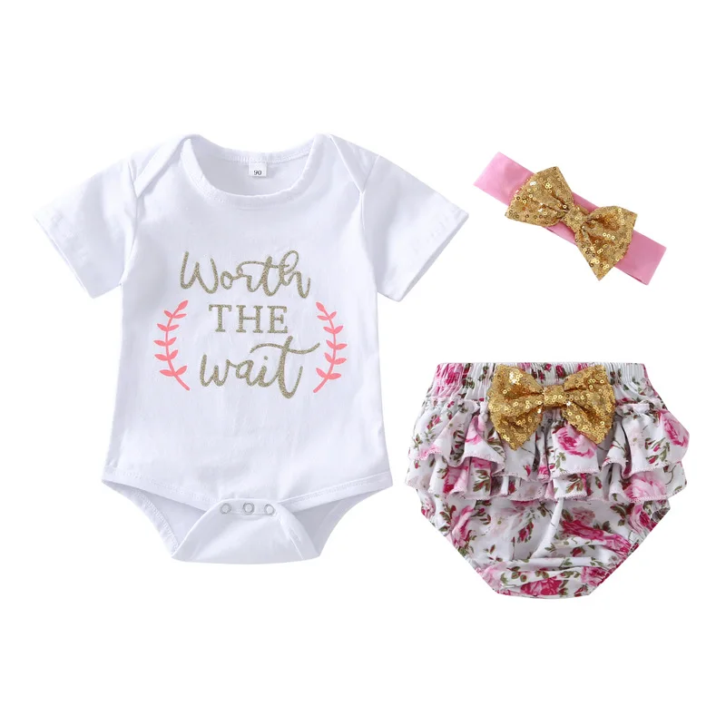 Комплект из 3 предметов для новорожденных девочек Осенний топ с принтом Love боди +