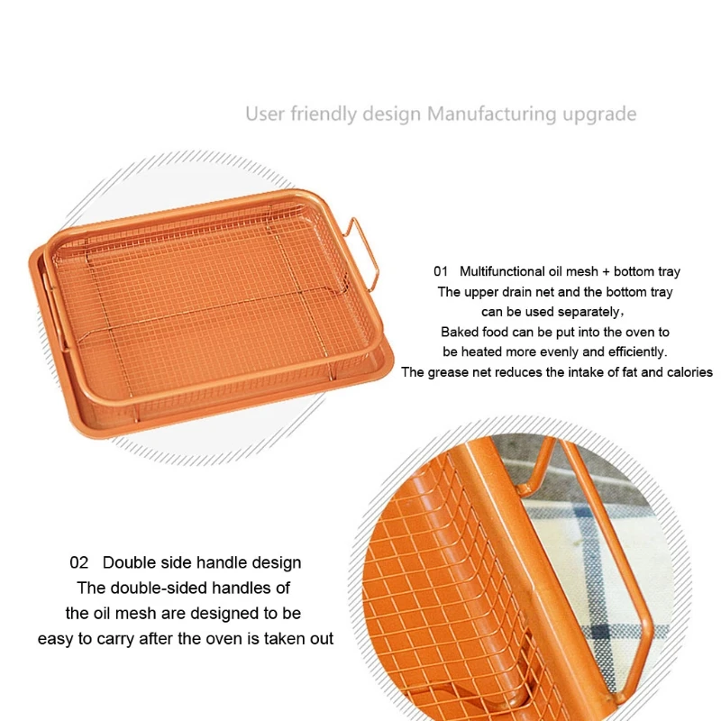

Новый бытовой металлический поднос для печенья, антипригарный поднос для жарки, сковорода, фотофильтр, сетчатые чипсы, корзина для выпечки