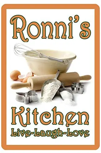 

Tin Sign Metal Sign Wall Decor, Personalized Kitchen Sign Durable Aluminum No Rust Custom Sign - 8 X 12 Inch Made in USA