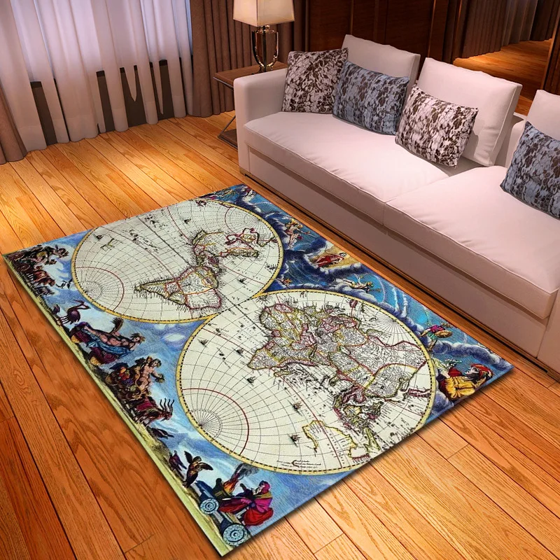 

Large World Map Carpets Rug Bedroom Kids Baby Play Crawling Mat Memory Foam Area Rugs Carpet for Living Room Home Decorative