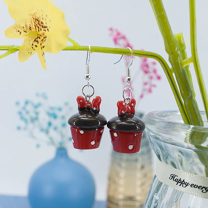 

6pcs/lot Resin Charms Cute Cartoon Cup Cake DIY Accessories for Jewelry Earring Keychain Necklace Pendant Children's toys