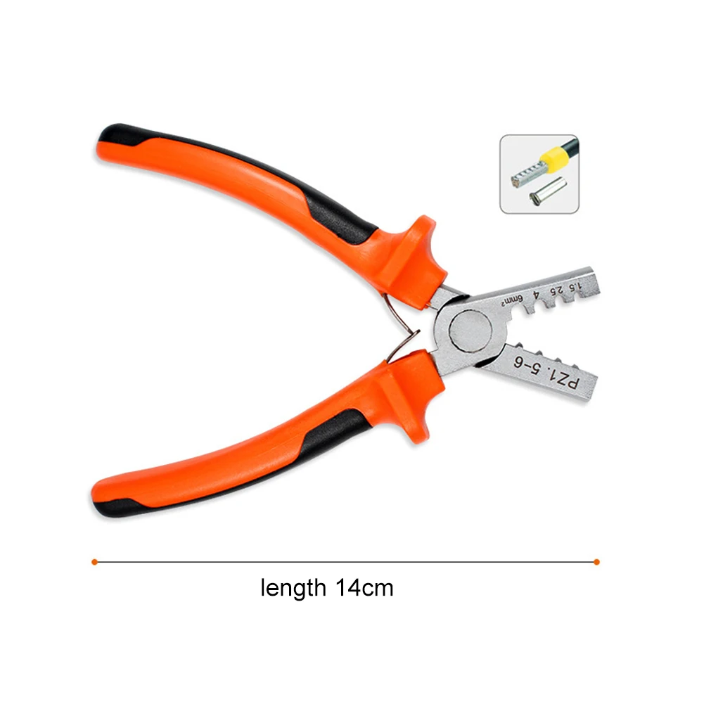 1pc Orange Crimper Plier Set Tubular terminal mini electrical pliers 1.5~6.0mm2 with 800 Wire Terminal Crimp Connector Insulated |