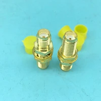 100pcs gold plated copper sma socket bulkhead panel chassis mount sma connector female to female barrel adapter antenna