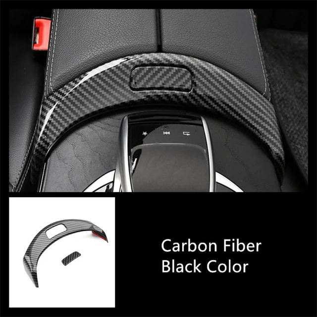 

Carbon Fiber Car Center Console Armrest Storage Box Button Cover Trim for Mercedes Benz W205 X253 C Class GLC 2015-2020