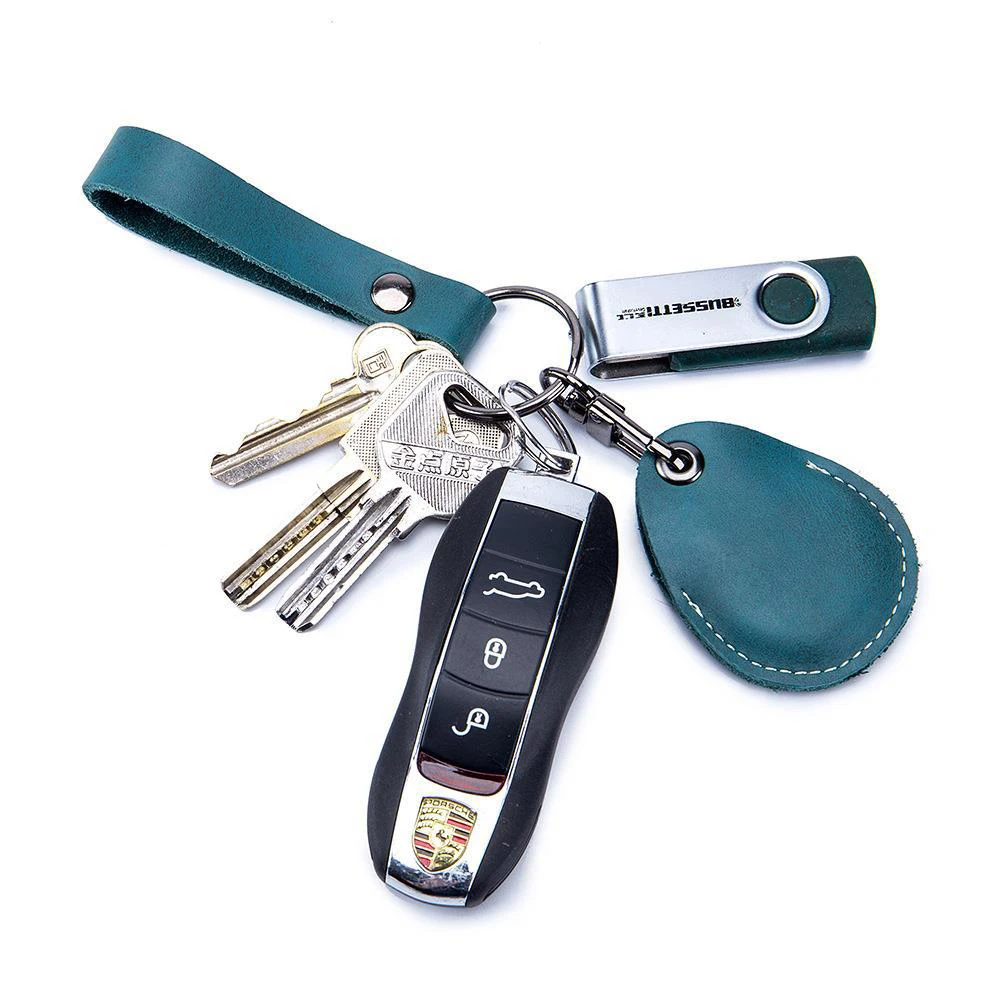 

Cowhide Access Card Cover Keychain Pocket For Car Keys Wallet Clip Ring Women Men Handmade Accessories Diy Gift