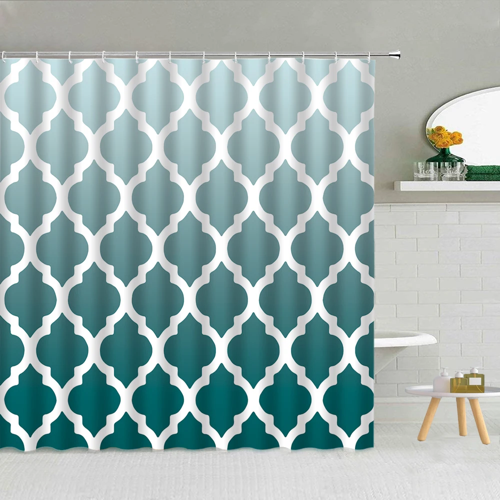 

3D Luxurious Geometric Shower Curtain Simple Pattern Three-Dimensional Stripes Polyester Fabric Hanging Curtains Bathroom Decor