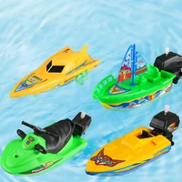 1pc kids speed boat ship wind up toy bath toys shower toys float in water kids classic clockwork toys for children boys gift