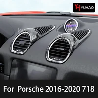 car instrument air outlet carbon fiber decorative protective sticker for porsche 2016 2020 718 automotive interior accessories