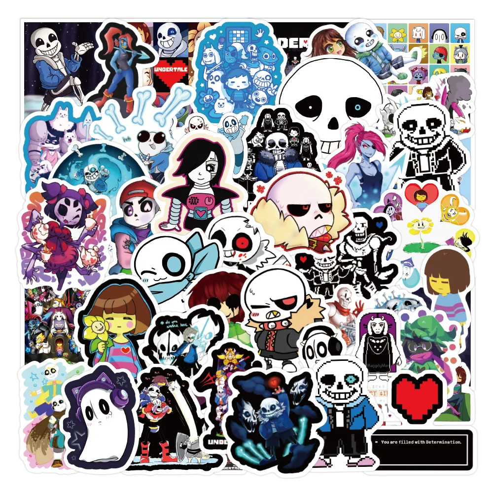 50 шт. наклейки для игр Undertale аниме Санс Ноутбук Граффити мотоциклы чемодан для скейтборда аниме наклейки игрушка