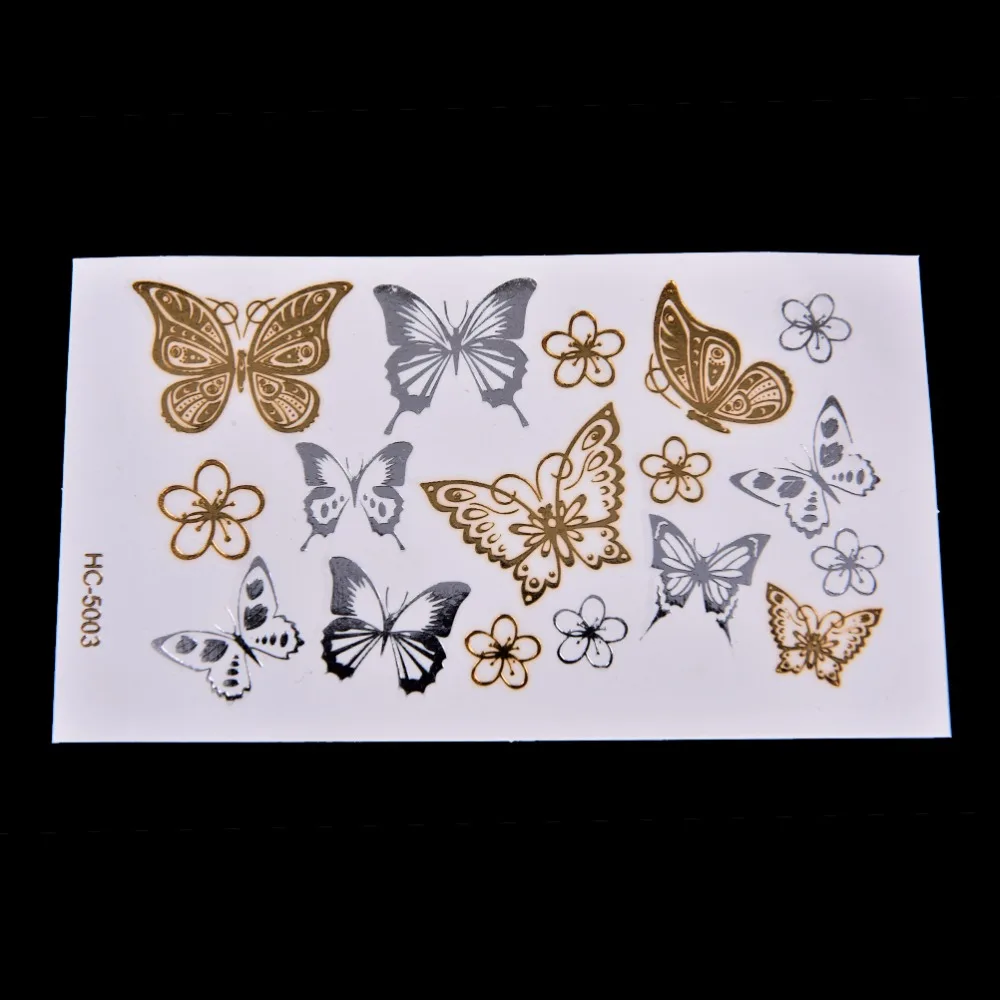 

AACAR Waterproof 11*6cm Gold Butterfly 3D Temporary Tattoo Body Art Flash Tattoo Stickers