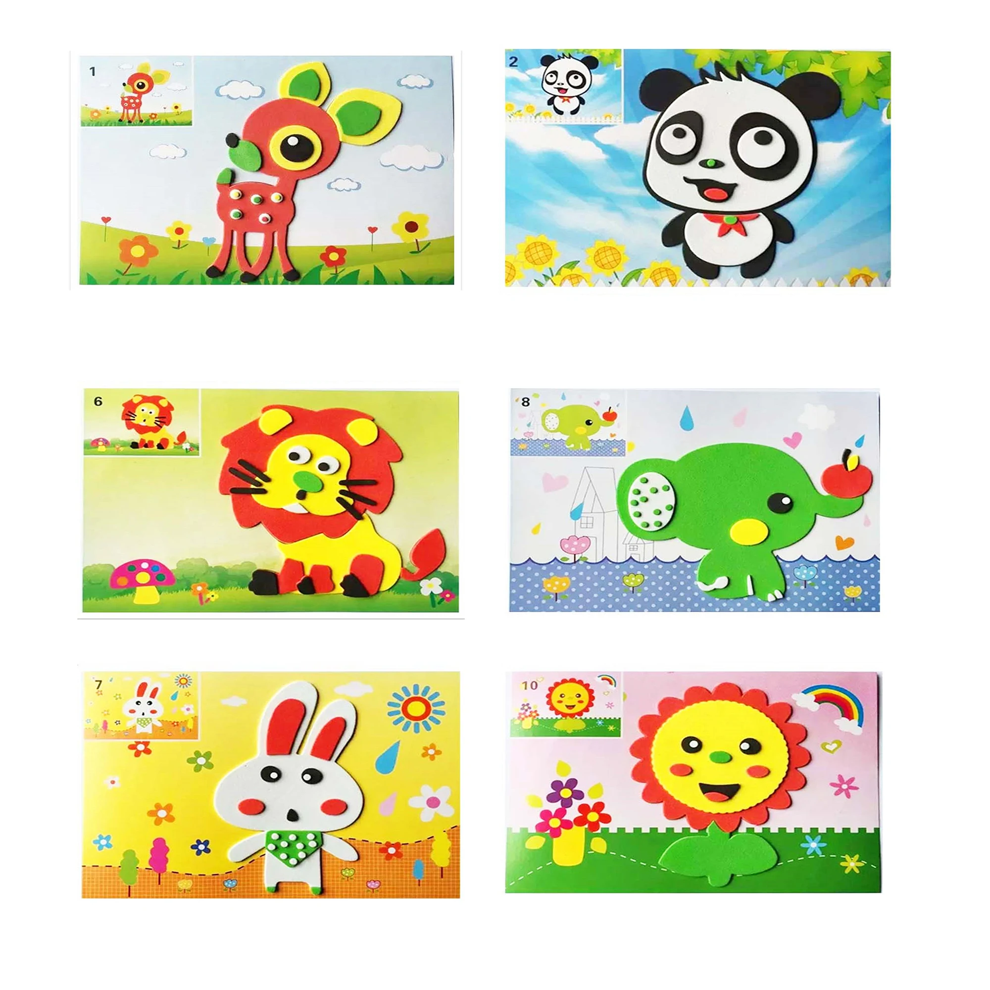 6 шт. детские наклейки Пазлы ручной работы|Наклейки для творчества| |