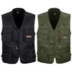 Мужской жилет для рыбалки с множеством карманов на молнии для фотографииохотыпутешествий на открытом воздухе