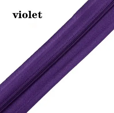 VIOLET 5 м длинная молния нейлон 3# пододеяльник подушка одеяло невидимая молния двойная молния черный и белый - Цвет: VIOLET