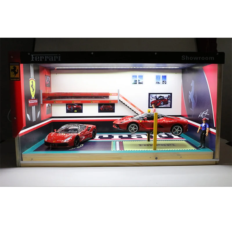 

1/18 Simulation Garage Scene Model Display Car Model Storage Display Cabinet Holiday Gift Car Toys for Boys