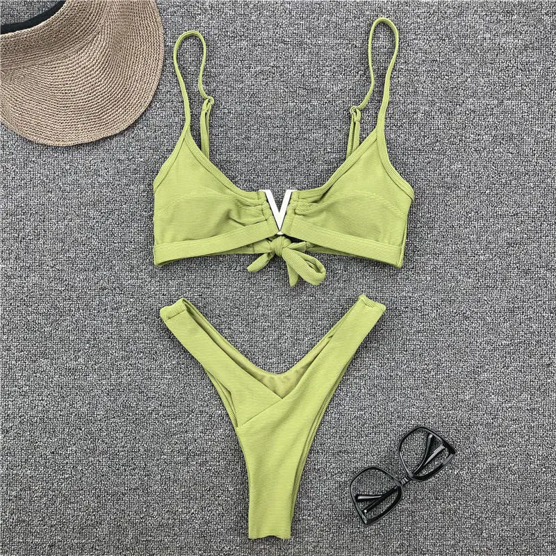 Swimming Suit for Women Bikini Set Push Up Swimsuit V Waist Thong Swimwear 2021 New Summer Bathing Suit Cupshe Micro Monokini
