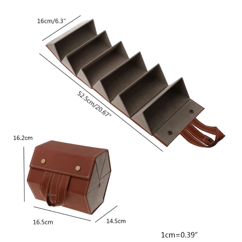 

6 Slots Foldable PU Leather Sunglasses Eyeglasses Travel Organizer Case Multiple Hanging Eyewear Holder Display