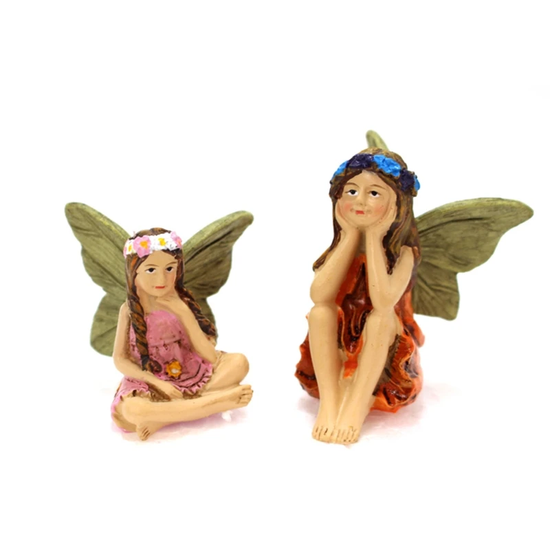 

Fairy Garden - 6pcs Miniature Fairies Figurines Accessories for Outdoor or House Decor Fairy Garden Supplies