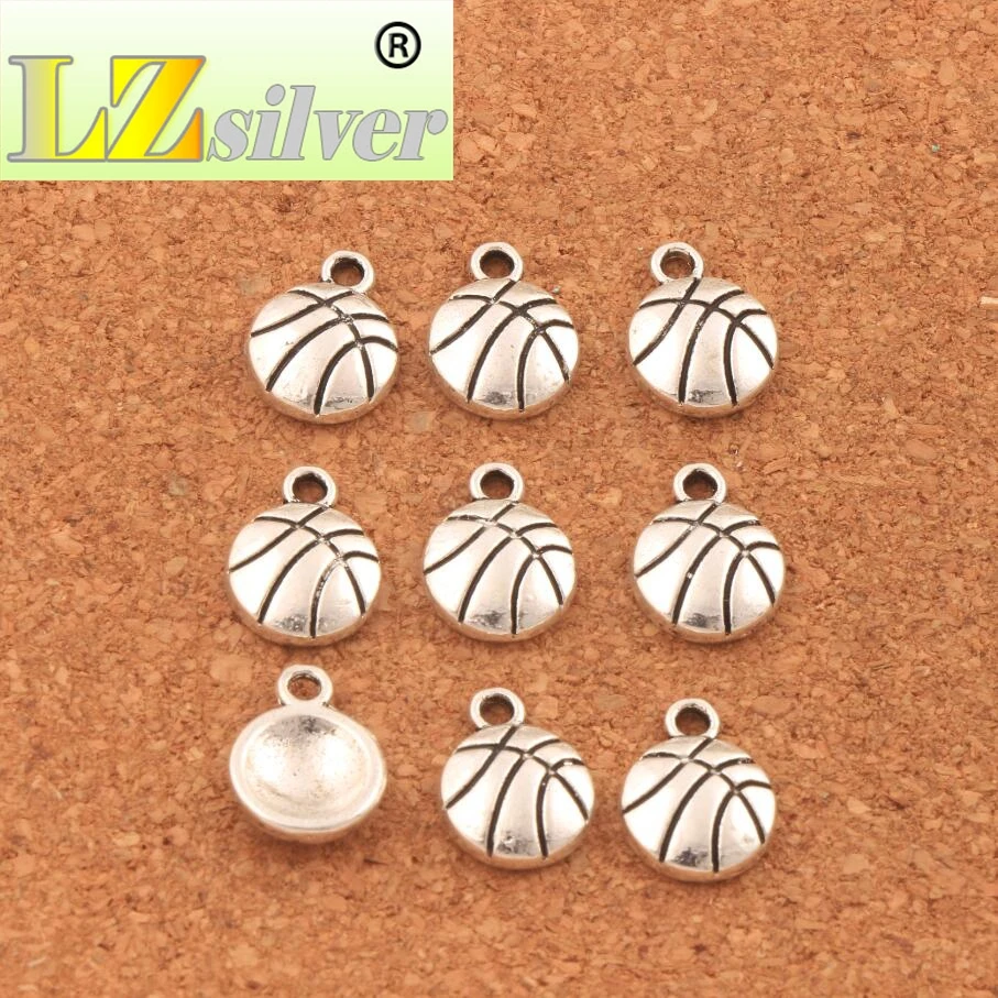 Basketball Sports Spacer Charm Beads 200PCS Zinc Alloy Pendants Alloy   Jewelry DIY L374 13.5x10.35mm
