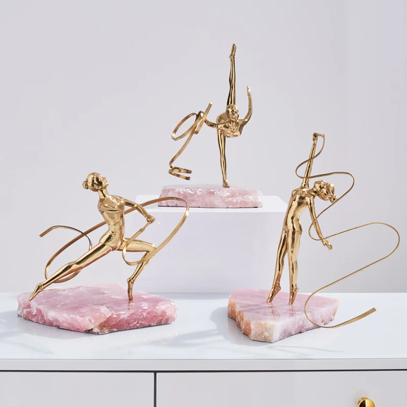 Аксессуары для домашнего декора латунная гимнастическая фигурка спортсмена