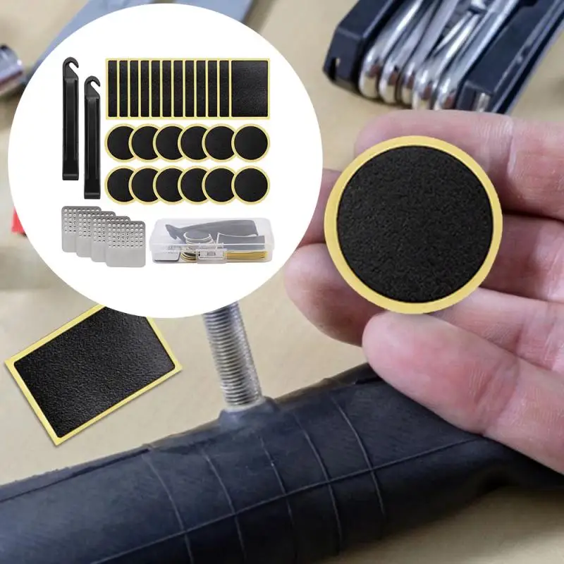 

Round/Square Rubber Bicycle Tire Patch Cycle Repair Tools Cycling Bike Tire Tyre Inner Tube Puncture Repair Tool