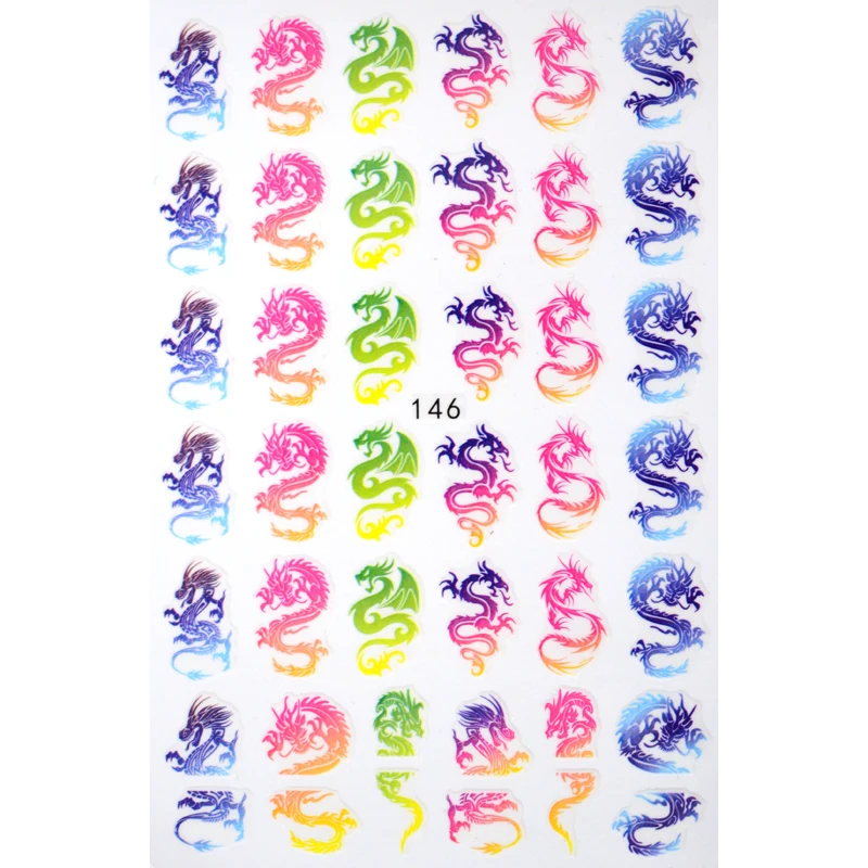 

10PCS Nail Decals DesignerBrand 3DFlower Snake Smiley Nail Sticker Bee Nail Slider Cartoon Character Nail Supplies Decoration