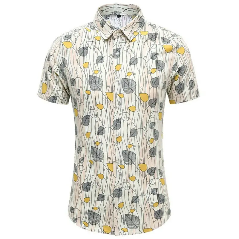 

Men Hawaiian Shirt Short Sleeve Floral Printed 2021 Summer Beach Holiday Tuen-down Collar Traveling Wear For Male Causal Top