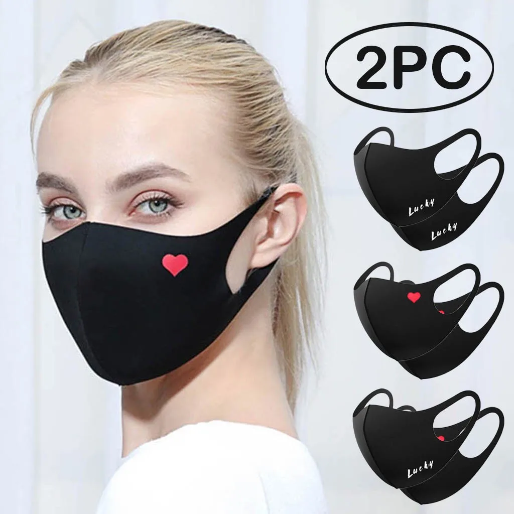 Маска для лица PM2.5 женская с принтом многоразовая Пылезащитная мягкая дышащая 2